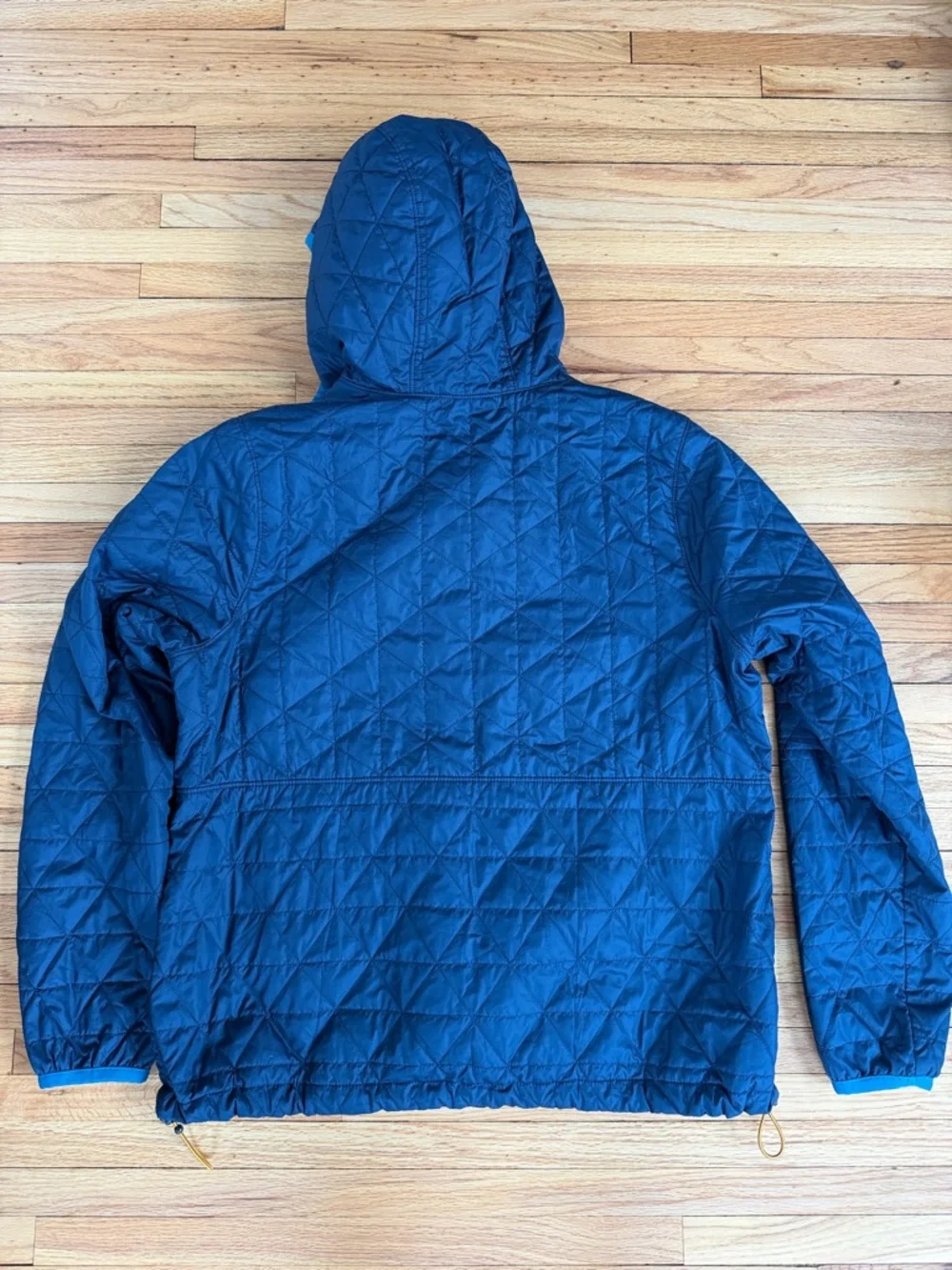 L.L. Bean Navy Quilted Hooded Pullover Jacket - Picture 3 of 3